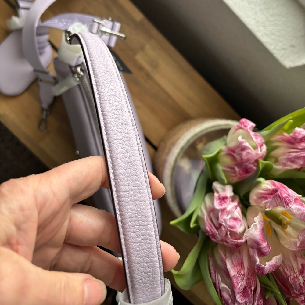 ♠️KATE SPADE Emma Shoulder/crossbody Blue & White Bag w/ pouch frozen lilac - Picture 16 of 16